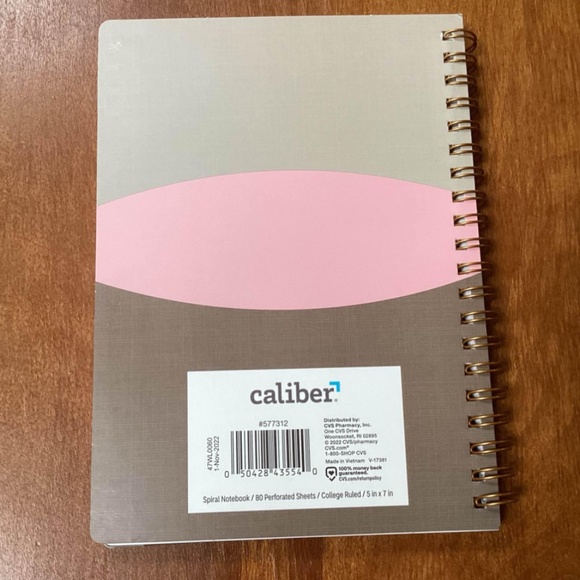 Caliber Spiral Notebook College Ruled New 80 perforated sheets 5”x7” Bundle of 3 - Picture 2 of 10